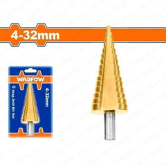 Wadfow Step Drill Cone Bits High Speed Steel 4-12mm / 4-20mm / 4-32mm / 6-35mm (WHT)