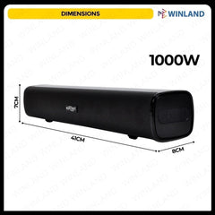 Konzert by Winland 2.0ch Mini Sound Bar System with USB & Rechargeable Battery-1000W PMPO SBX-23