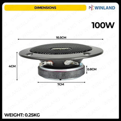 Konzert by Winland 1pc 3 Inch Professional Hi-Fi Tweeter 100W Speaker Sound SG-3T