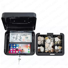 Wadfow by Winland 0.7L/1.4L/2.9L/4.1L/6.5L Volume Capacity Metal Safety Box For Money with 2pcs Keys