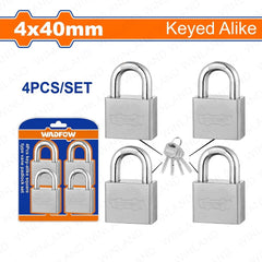 Wadfow Keyed-Alike Square Fin Type Vane Padlock Set 40mm-50mm with 4pcs Keys