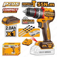 Ingco by Winland P20S/20V Lithium-Ion Compact Brushless Cordless Impact Drill ING-CT