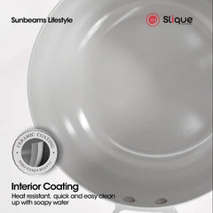 Slique Dutch Oven Pan 20cm | 24cm Stainless Steel Multi Layer Non-Stick Ceramic Coating-Grey