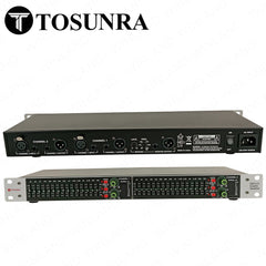 Tosunra by Winland Dual 15Band Electronic Graphic Equalizer w/ XLR, & 1/4” TRS Connectors TOS-EQX215