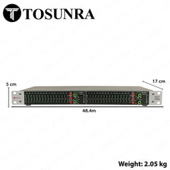 Tosunra by Winland Dual 15Band Electronic Graphic Equalizer w/ XLR, & 1/4” TRS Connectors TOS-EQX215
