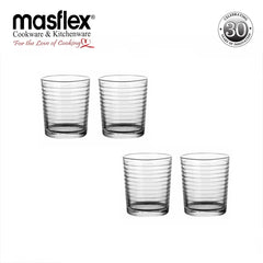 Masflex by Winland 4 Pieces Spiral Drinking Glass Tumbler Set 266mL/9oz GB-09-4A