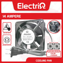 Electriq l Phodar 100% Copper Heat Proof 4" x 4" Blower Cooling CPU Fan Metal Frame with Screen