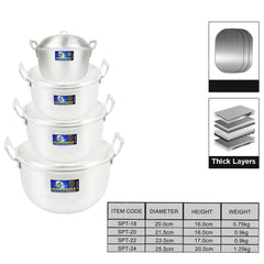 Grand Eagle by Winland Cookware Casserole Sauce Pot Classic Heavy Duty 0.8kg-2.0kg Capacity