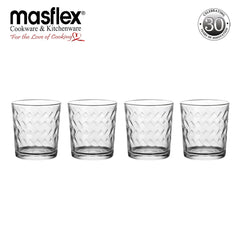 Masflex by Winland 4 Pieces Aztec Drinking Glass Tumbler Set 266mL/9oz GB-09-4C