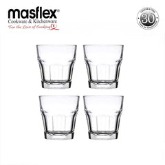 Masflex by Winland 4 Pieces Beverage Drinking Glass Tumbler Set 300mL/10.14oz WW-2012