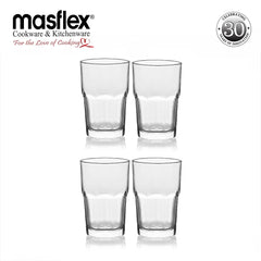 Masflex by Winland 4 Pieces Beverage Drinking Glass Tumbler Set 450mL / 13.86oz WW-2015