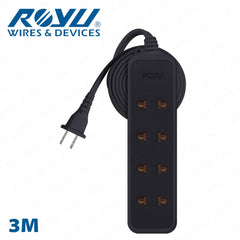 Royu by Winland 4 Universal Outlet + 1 Flat Pin Extension Cord (3M | 6M | 9M Extension) REDEC115