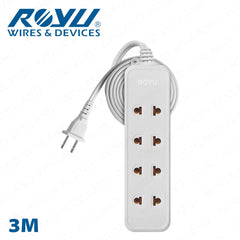Royu by Winland 4 Universal Outlet + 1 Flat Pin Extension Cord (3M | 6M | 9M Extension) REDEC115