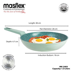 Masflex by Winland Pistachio Series Aluminum Non Stick Induction Forged Fry Pan 20 | 24 | 26 | 28