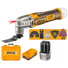 Ingco by Winland 16V/M16 Lithium-Ion Cordless Multi-Tool w/ 2pcs 2.0Ah Battery Pack CMLI16222 ING-CT