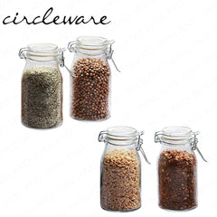 Circleware by Masflex Set of 4 Pieces 6.25oz | 183ml Mini Airtight Round Spice Jar GF-67191