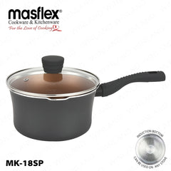 Masflex by Winland Prestige Series Induction Non-Stick Saucepan with Glass Lid 18cm | 20cm
