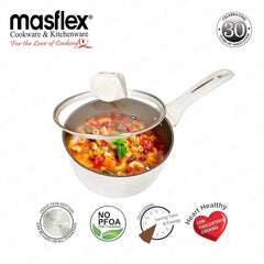 Masflex by Winland Vanilla Series Induction Non-Stick Saucepan with Glass Lid 18cm SN-180