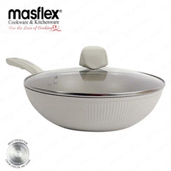 Masflex by Winland Vanilla Series Induction Non-Stick Forged Deep Frypan with Glass Lid 28cm SN-270