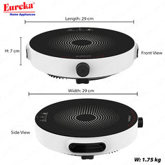Eureka by Winland Round Induction Cooker 6-Cooking Functions with Child Lock Safety Feature EIC SHR