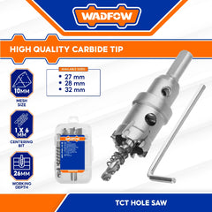 Wadfow TCT Hole Saw Very Smoothly and Quickly for Stainless Steel WKJ6B27, WKJ6B28, WKJ6B32 (WHT)
