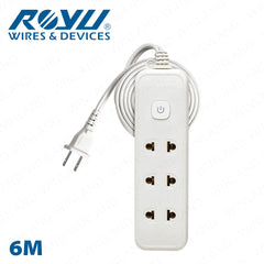 Royu by Winland 3+1 Gang 3M, 6M, 9M Extension Cord w/ Push Button Switch & Light Indicator REDEC134
