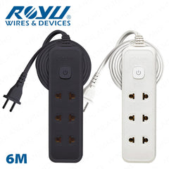 Royu by Winland 3+1 Gang 3M, 6M, 9M Extension Cord w/ Push Button Switch & Light Indicator REDEC134