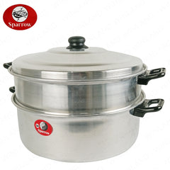 Sparrow 2-Layer Stainless Big Siomai Siopao Dimsum Puto Steamer Set with Free Tongs