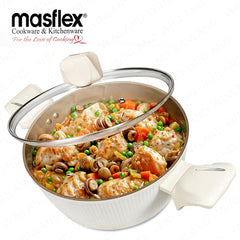 Masflex by Winland Vanilla Series Induction Non-Stick Forged Casserole with Glass Lid 24cm SN-250