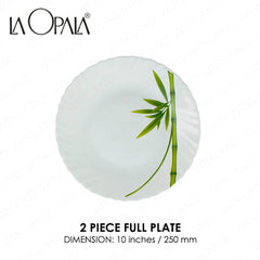 La Opala by Masflex 8PCS/Set Classique Decorated Tempered Glass/Microwave Safe Fluted Green OP-8FG