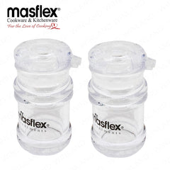 Masflex by Winland Set of 2 Pieces Acrylic Sauce Dispenser, Condiment Bottle & Salt Pepper Dispenser