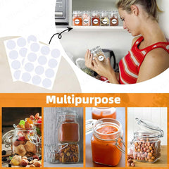 Circleware by Masflex Set of 4 PCS 3.76oz | 110ml Mini Glass Spice Jar with Gasket and Clips GF-6719