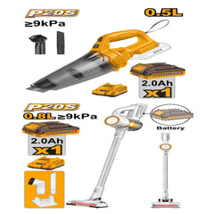 Ingco by Winland P20S/20V Lithium-Ion Cordless Vacuum Cleaner COSLI29832 ING-CT