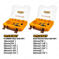 Ingco by Winland 9PCS/Set Bi-Metal Hole Saw Set Plumbers & Electricians Accessories Kit ING-HT