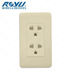 Royu by Winland Classic Duplex Universal Outlet with Ground and Shutter Set WH913