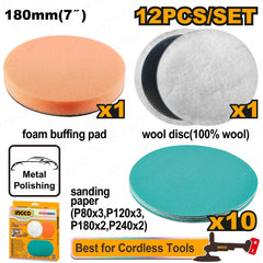 Ingco by Winland 12PCS/Set (7inches/180mm) Polishing and Grinding Set APG18012 ING-HT