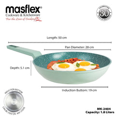 Masflex by Winland Pistachio Series Aluminum Non Stick Induction Forged Fry Pan 20 | 24 | 26 | 28