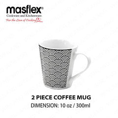 Masflex by Winland 8 Piece Set Wavy Porcelain Tempered Glass/Microwave Safe Dinnerware Set ZN-1008