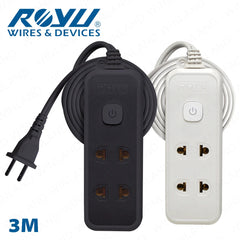 Royu by Winland 2+1 Gang 3M, 6M, 9M Extension Cord w/ Push Button Switch & Light Indicator REDEC133