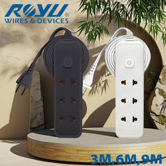 Royu by Winland 3+1 Gang 3M, 6M, 9M Extension Cord w/ Push Button Switch & Light Indicator REDEC134