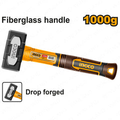 Ingco by Winland 1000g Stoning Hammer with Comfortable Gripe Fiberglass Handle HSTH81000 ING-HT
