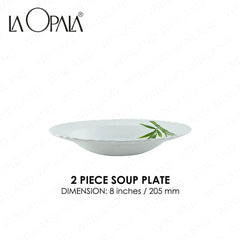 La Opala by Masflex 8PCS/Set Classique Decorated Tempered Glass/Microwave Safe Fluted Green OP-8FG