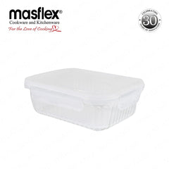 Masflex by Winland Airtight Rectangular Borosilicate Glass Food Container with 4-Latch Locking Lid