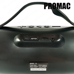 Promac by Winland Portable Bluetooth Speaker USB/TF MP3 Playback, FM Radio with LED Light T2(PROMAC)
