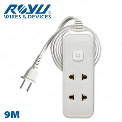 Royu by Winland 2+1 Gang 3M, 6M, 9M Extension Cord w/ Push Button Switch & Light Indicator REDEC133
