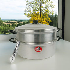 Sparrow 2-Layer Stainless Big Siomai Siopao Dimsum Puto Steamer Set with Free Tongs