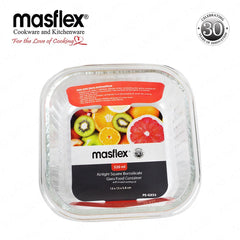 Masflex by Winland Airtight Square Borosilicate Glass Food Container with 4-Latch Locking Lid