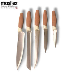 Masflex by Winland 6PCS/Set Knife Block Set - Black & Cream OW-P04 | OW-P05