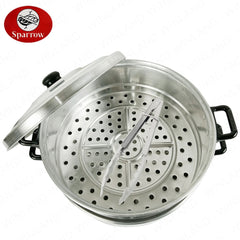 Sparrow 2-Layer Stainless Big Siomai Siopao Dimsum Puto Steamer Set with Free Tongs
