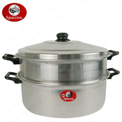 Sparrow 2-Layer Stainless Big Siomai Siopao Dimsum Puto Steamer Set with Free Tongs
